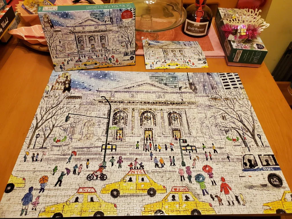 Galison Storrings New York Public Library puslespil 1000 brikker jul