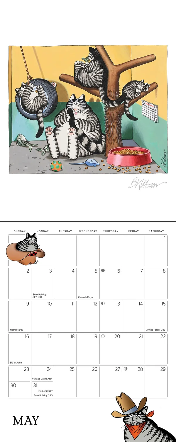 B. Kliban CatCalendar 2027 minivægkalender katte
