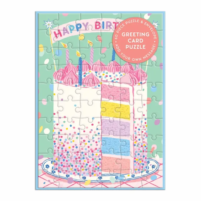 Good Puzzle Co. Emily Taylor Confetti Birthday puslespil kort 60 kage