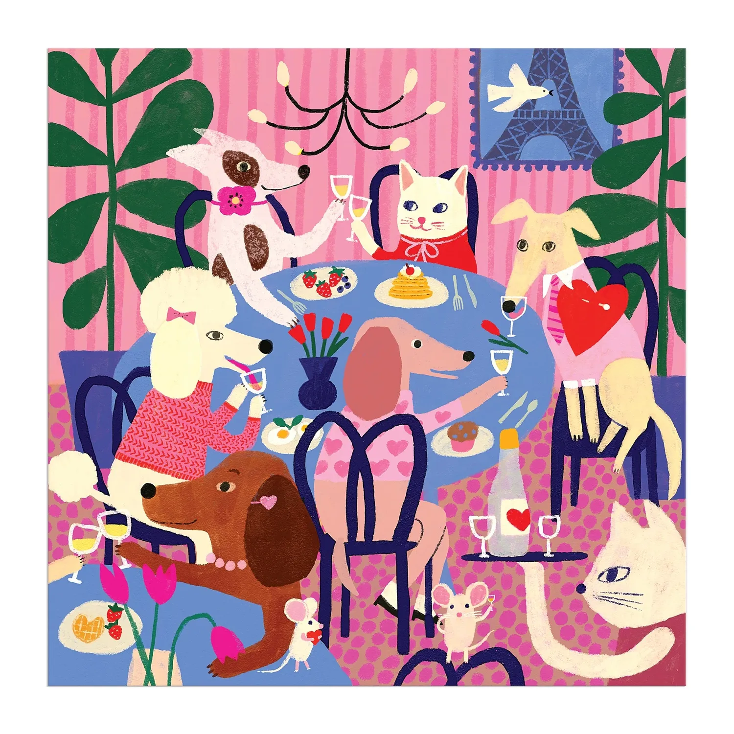 Galison Paws for Love puslespil 500 brikker hunde katte