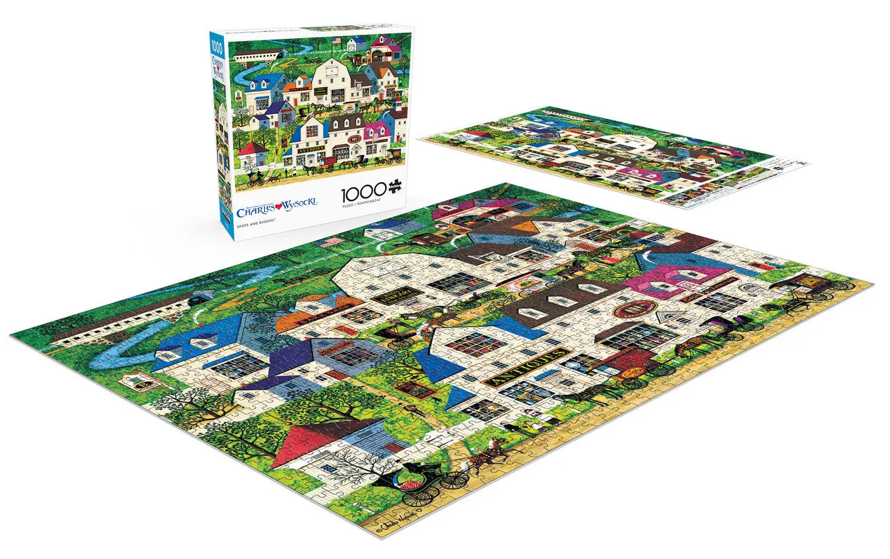 Buffalo Games Charles Wysocki Shops and Buggies puslespil 1000 brikker