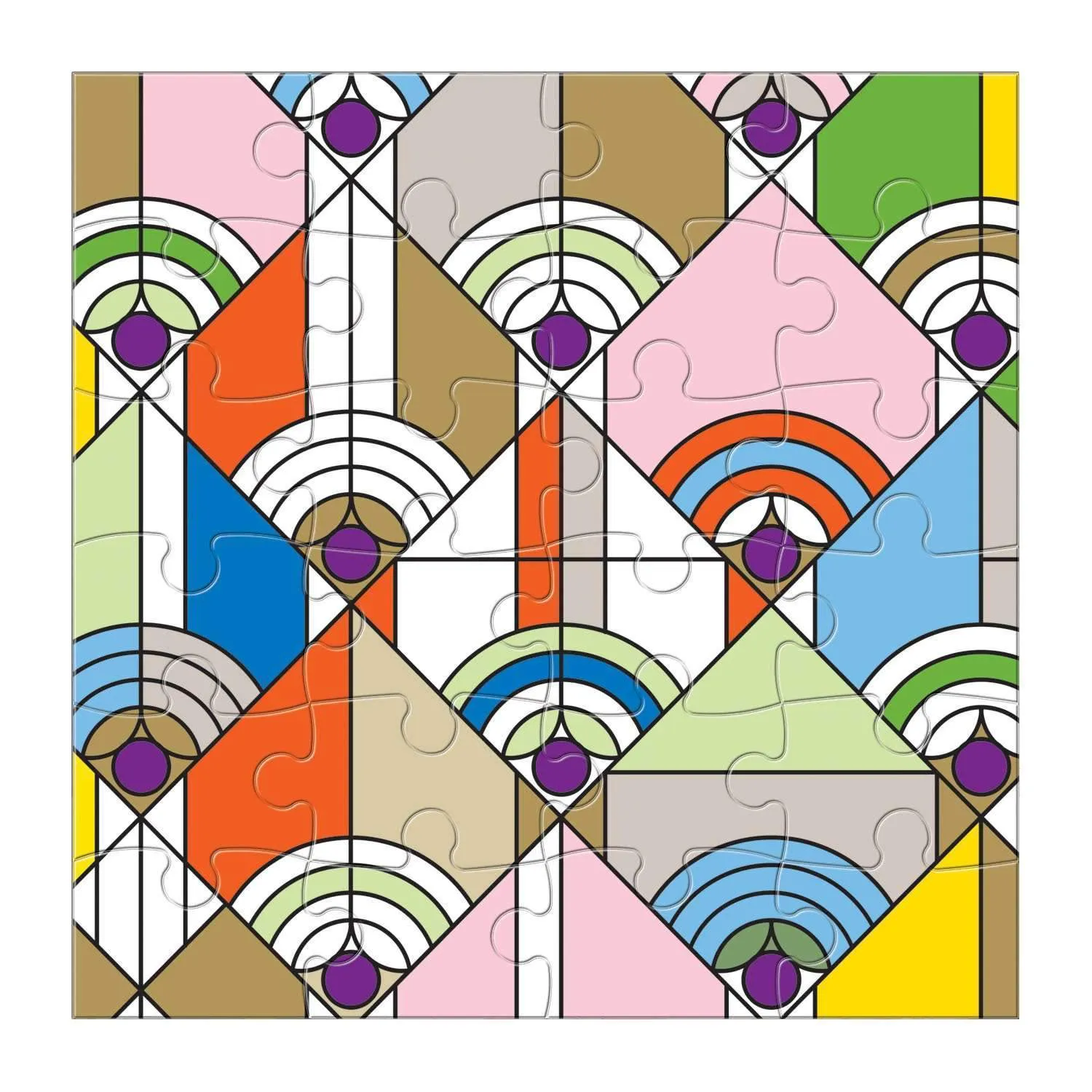 Good Puzzle Co. Frank Lloyd Wright træpuslespil sæt 6 stk