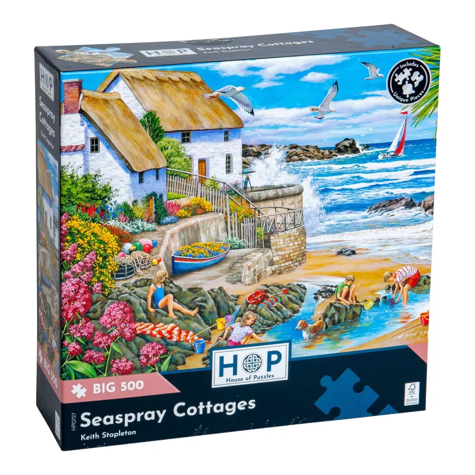 House of Puzzles BIG 500 Seaspray Cottages puslespil 500 brikker