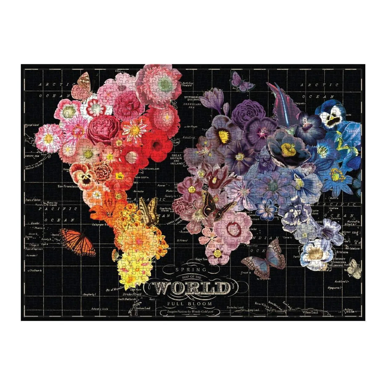 Galison Wendy Gold Full Bloom puslespil 1000 brikker blomster
