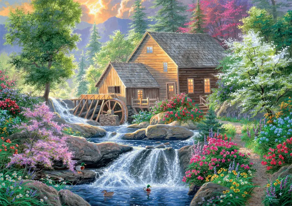 Buffalo Games Summertime Mill puslespil 500 brikker natur