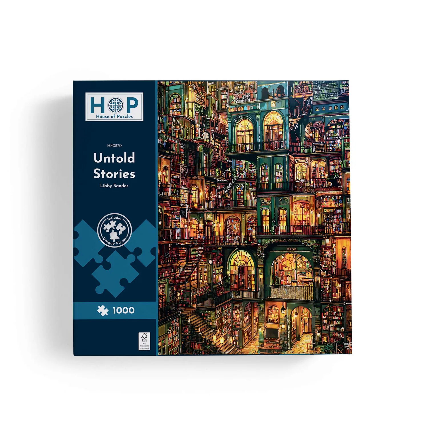 House of Puzzle Untold Stories puslespil 1000 brikker bibliotek