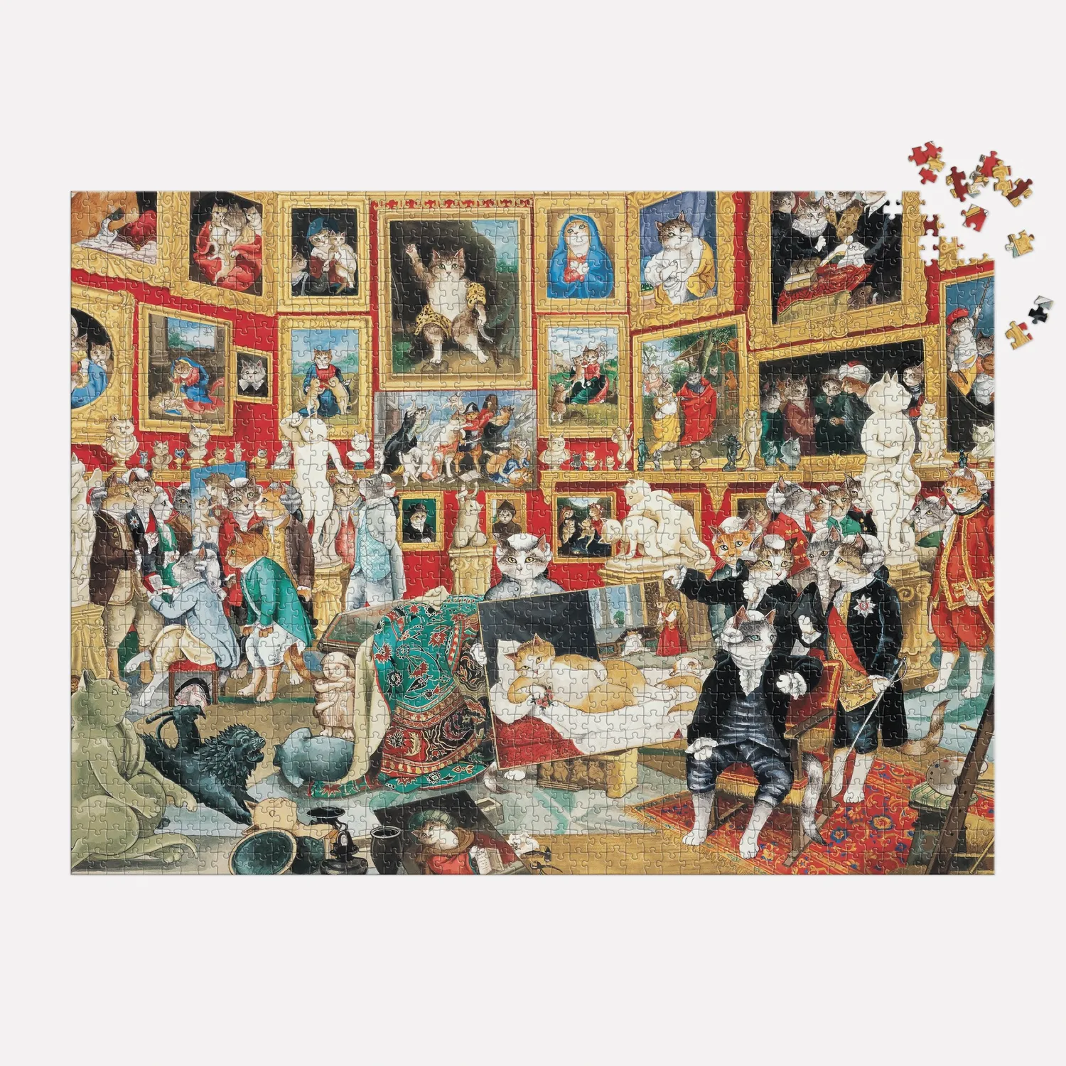 Good Puzzle Co. Meowsterpiece Uffizi puslespil 1500 brikker katte