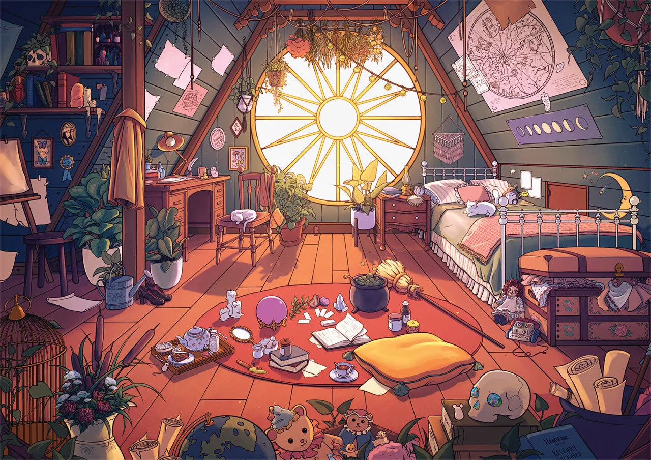 Buffalo Games Bonjour Messy Room puslespil 500 brikker heks