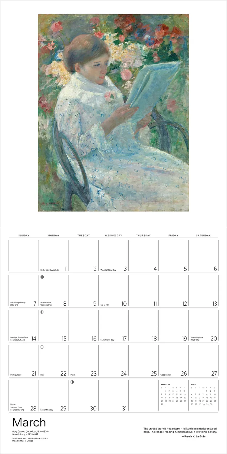 Pomegranate The Reading Woman vægkalender 2027 læsning