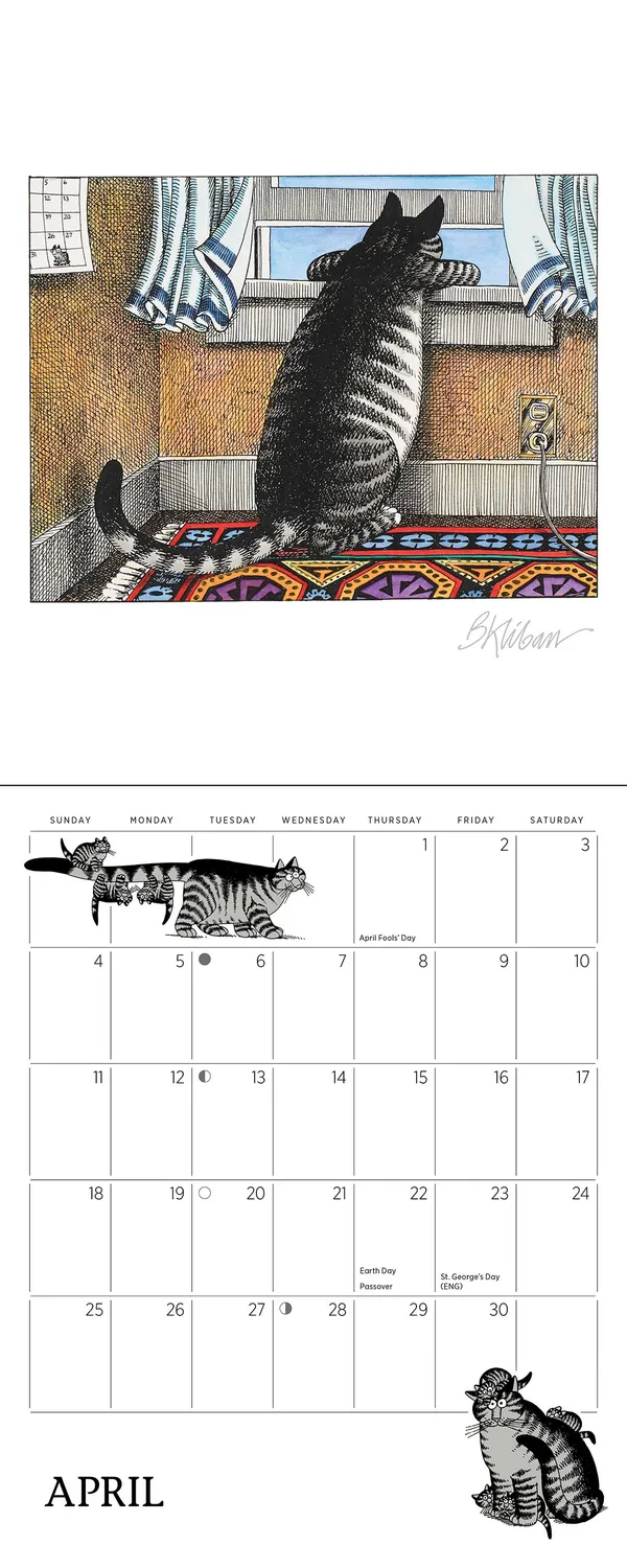 B. Kliban CatCalendar 2027 minivægkalender katte