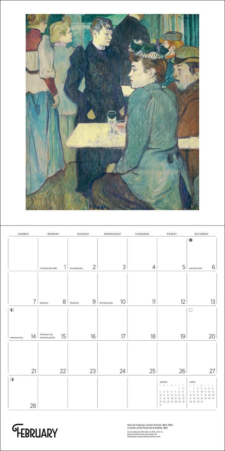 Pomegranate Henri de Toulouse-Lautrec 2027 vægkalender kunst