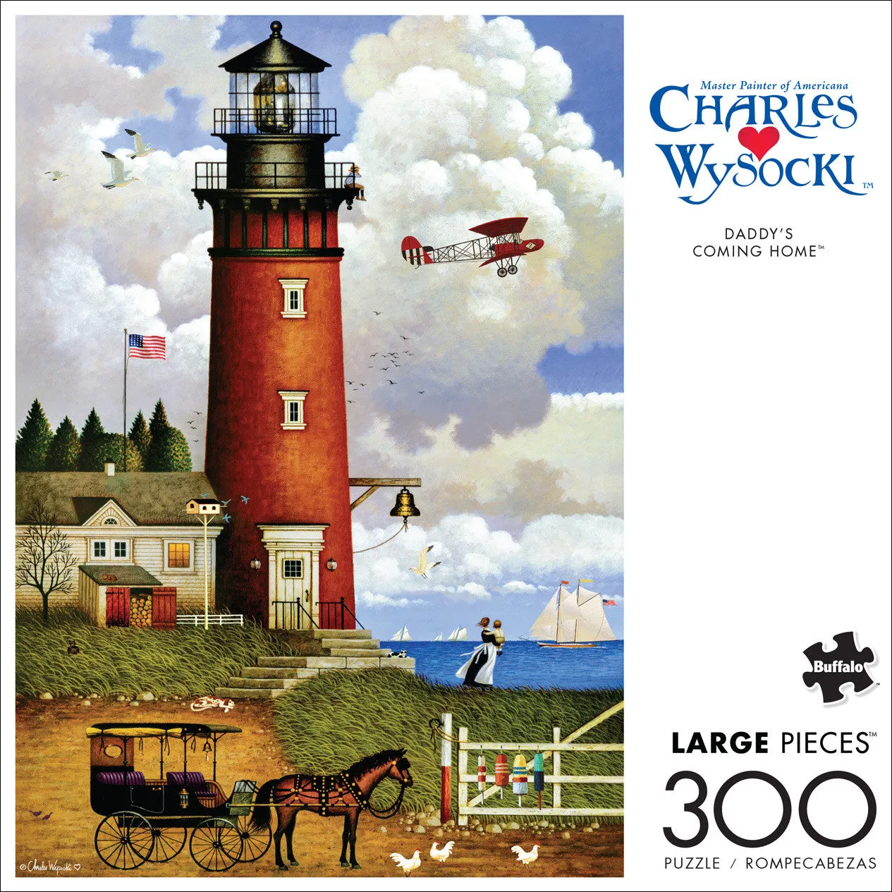 Buffalo Games Charles Wysocki Daddy's Coming Home puslespil 300 brikker