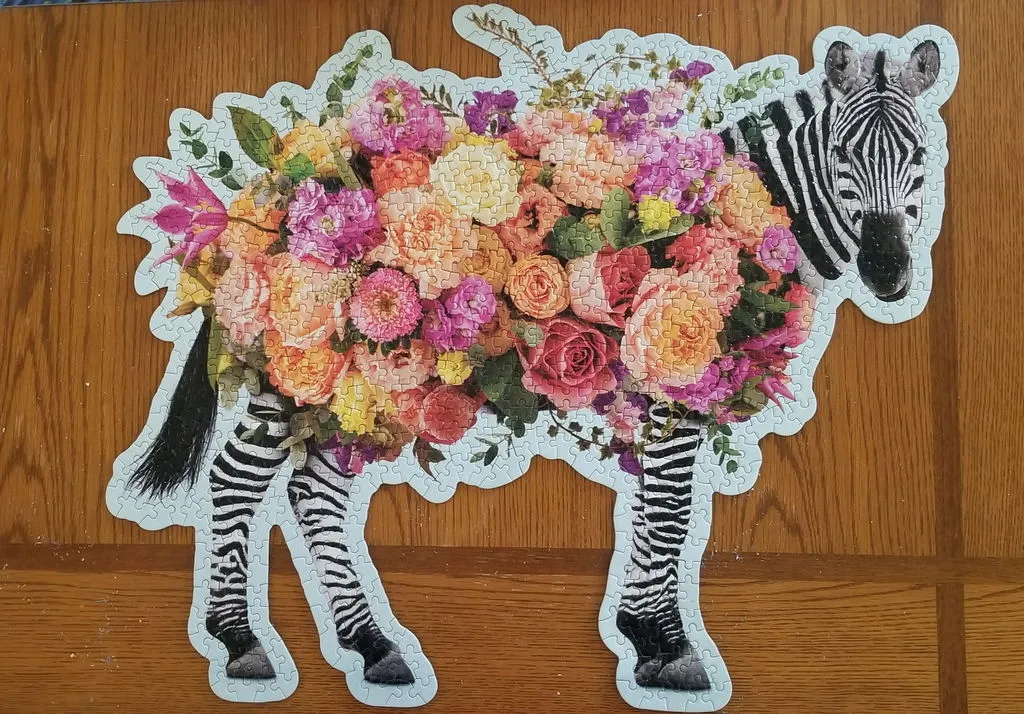 Good Puzzle Party Animal puslespil 750 brikker zebra blomst