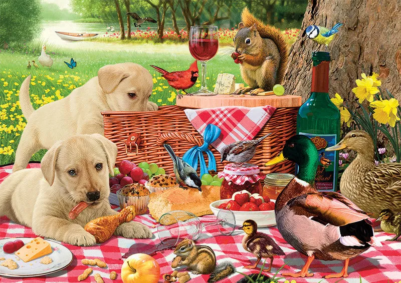 Buffalo Games Adorable Animals Picnic Raiders puslespil 300 store brikker skovdyr