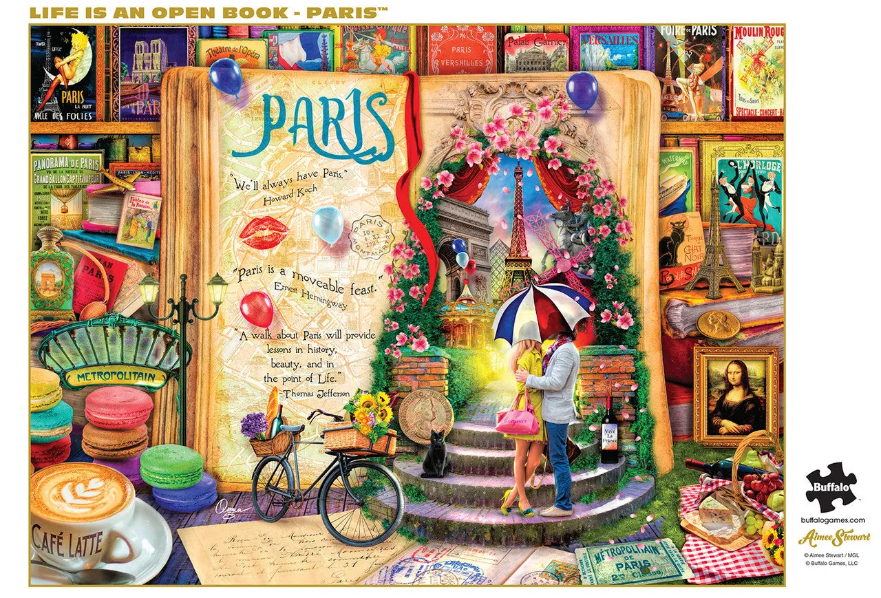 Buffalo Games Gold Life is an Open Book Paris puslespil 1000 brikker