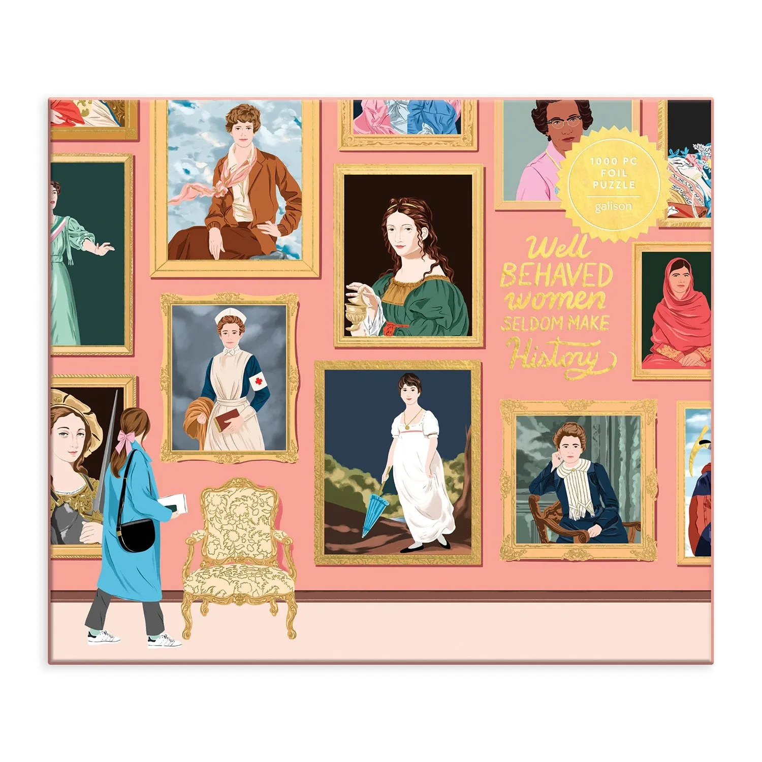 Galison Herstory Museum 1000 puslespil guld folie