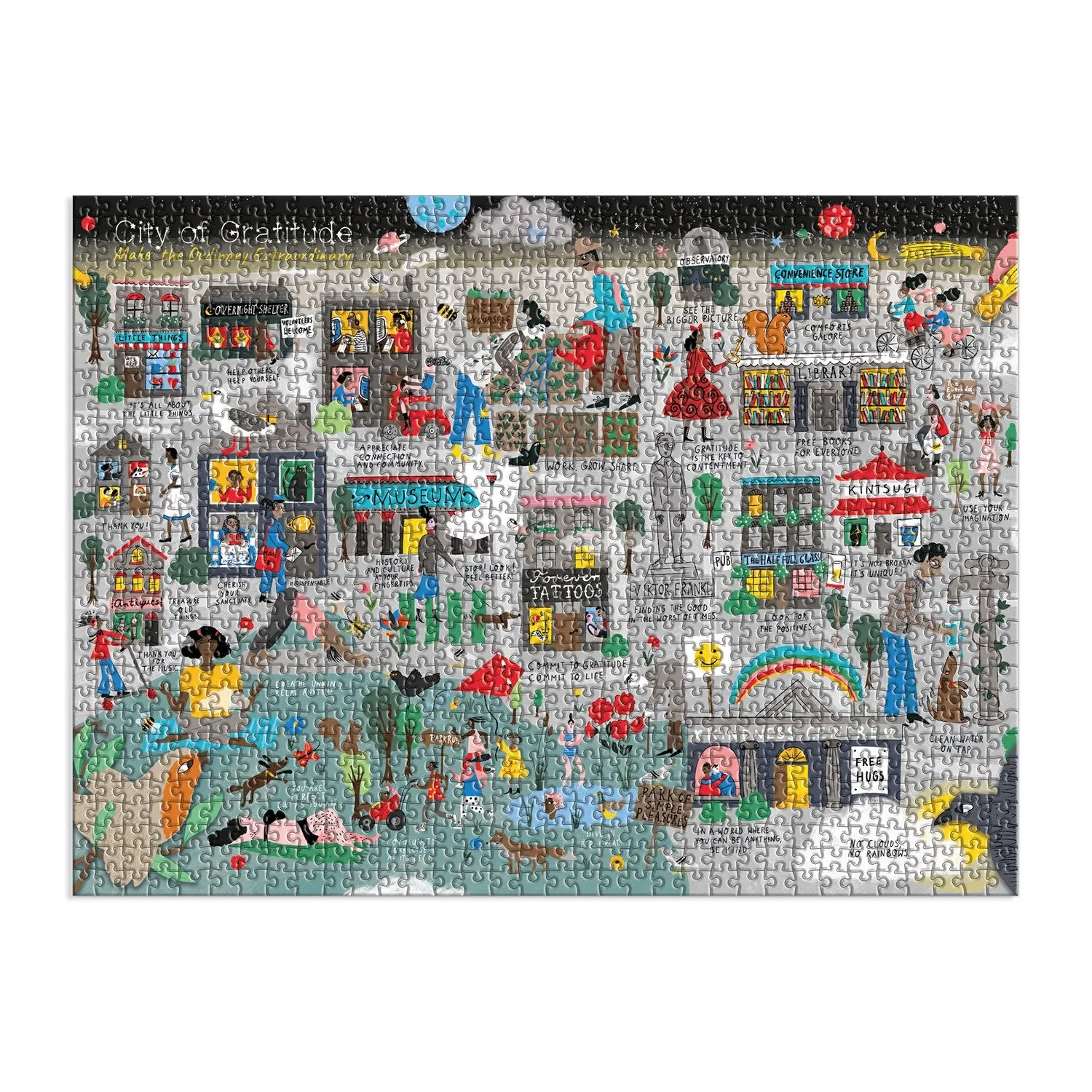Galison City of Gratitude puslespil 1000 brikker bymotiv