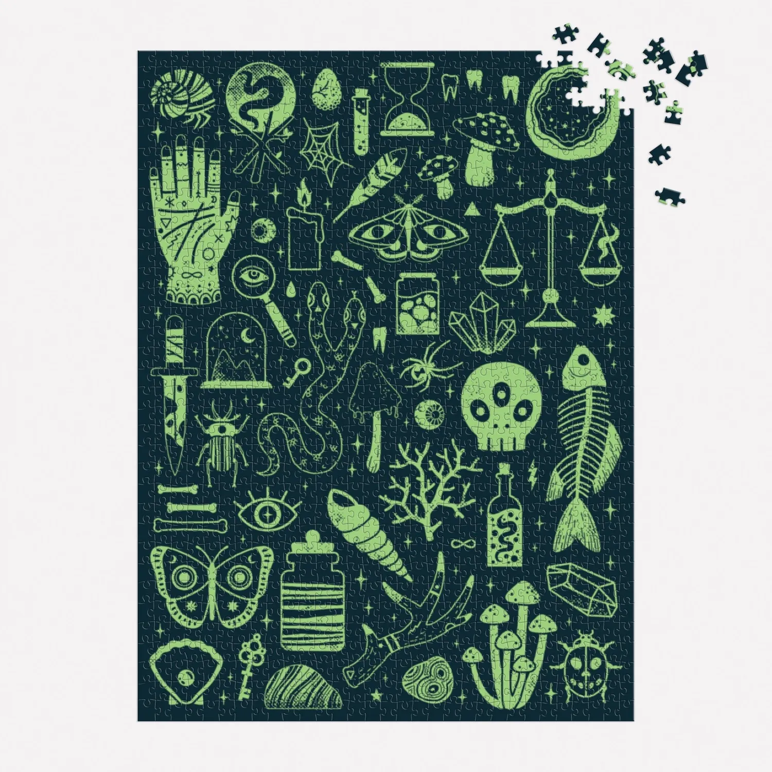 Galison Occult and Curious puslespil 1000 brikker glow