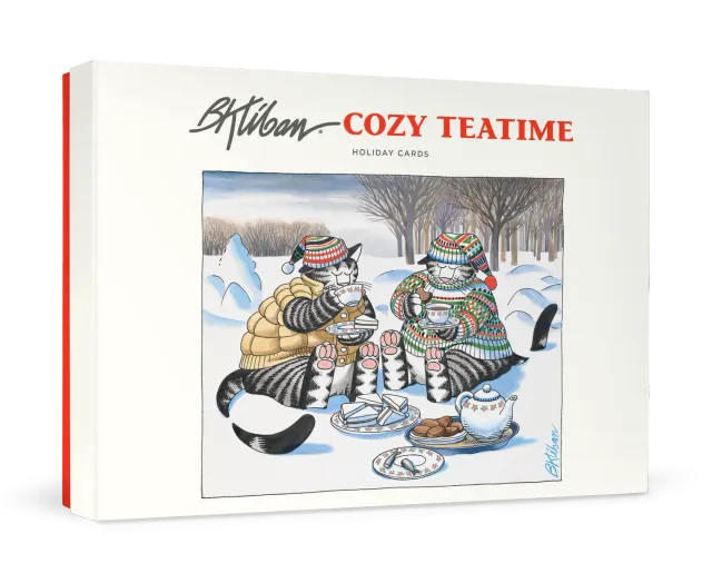 Pomegranate B. Kliban julekort – Cozy Teatime katte æske