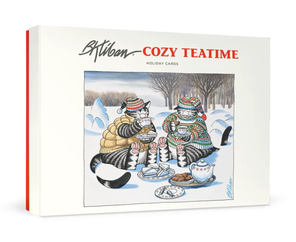Pomegranate B. Kliban julekort – Cozy Teatime katte æske