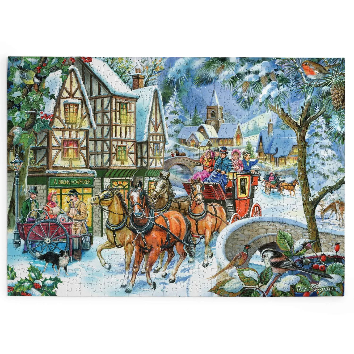 House of Puzzles BIG 500 Snow Coach puslespil 500 brikker jul