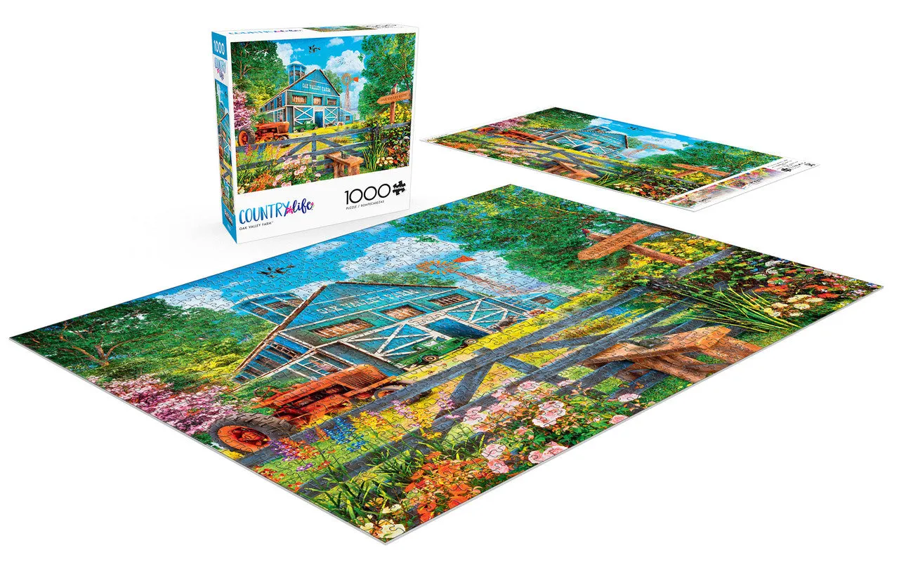 Buffalo Games Country Life Oak Valley Farm puslespil 1000 brikker
