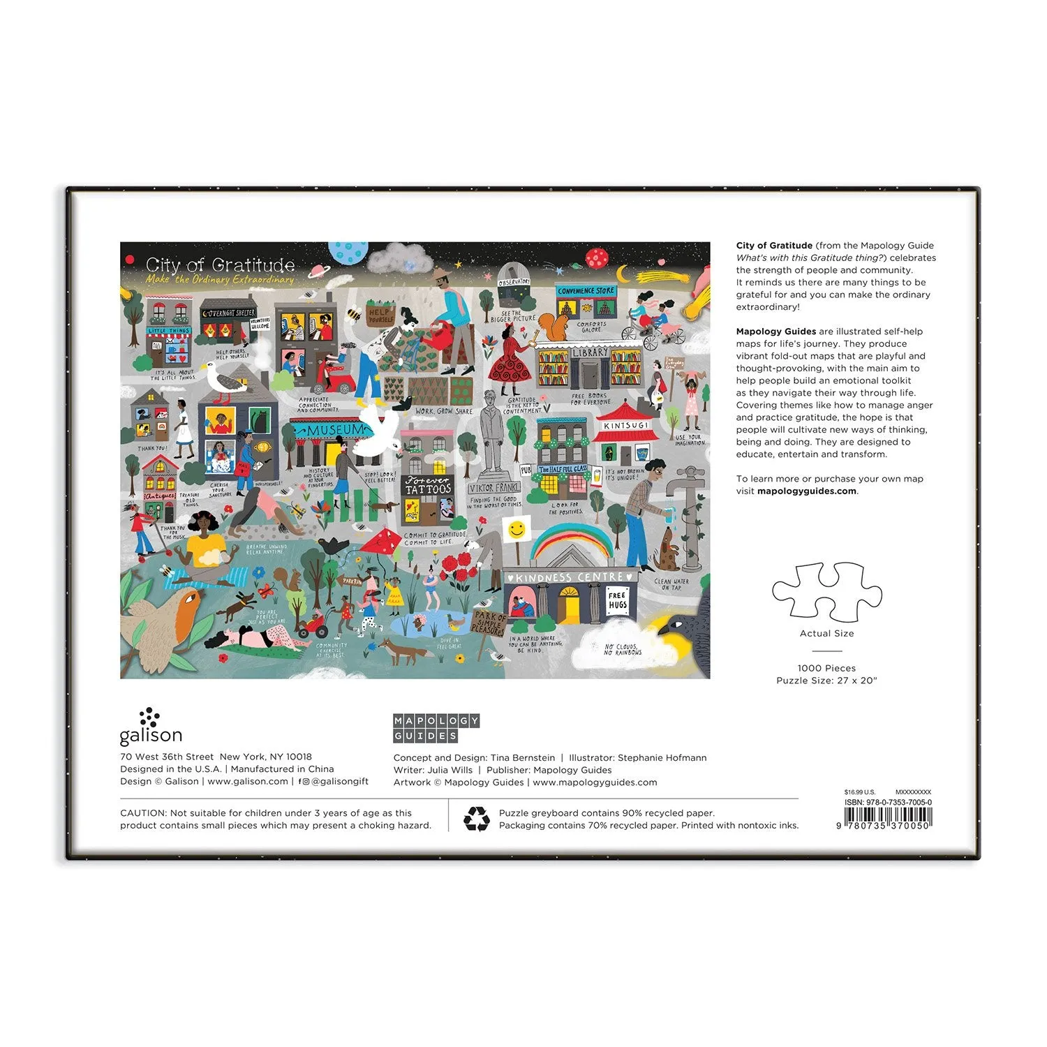 Galison City of Gratitude puslespil 1000 brikker bymotiv