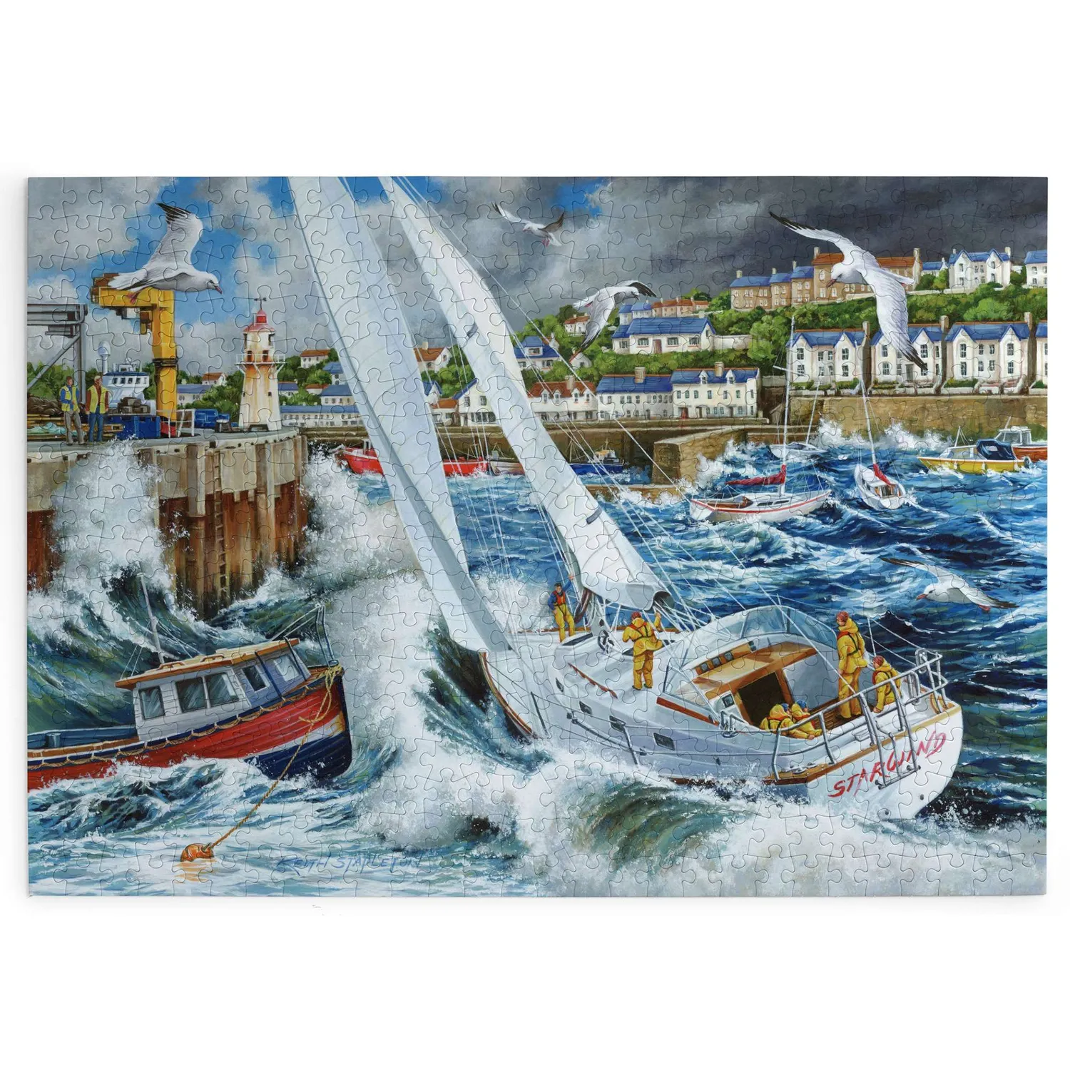 House of Puzzles Storm Chased puslespil 500 brikker kystmotiv