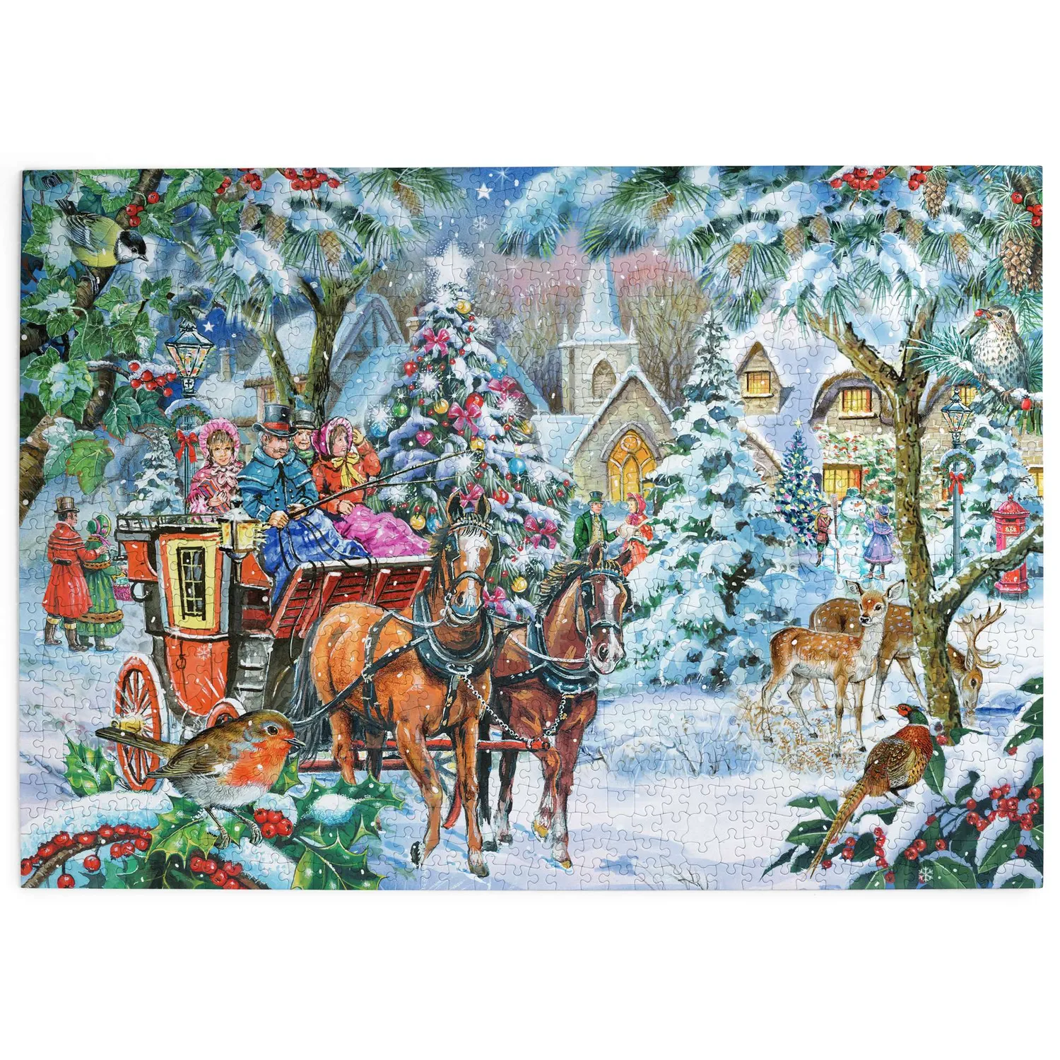 House of Puzzles Coach Party puslespil 1000 brikker vinteraften