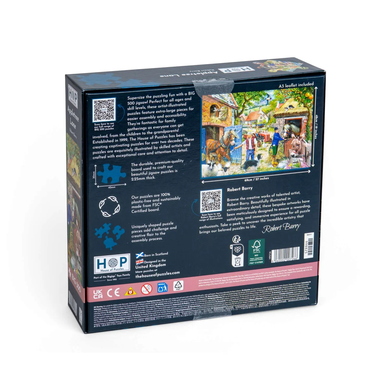 House of Puzzle BIG Appletree Lane puslespil 500 brikker gård