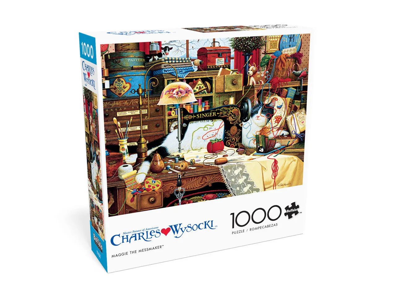 Buffalo Games Charles Wysocki Maggie the Messmaker puslespil 1000 brikker kat
