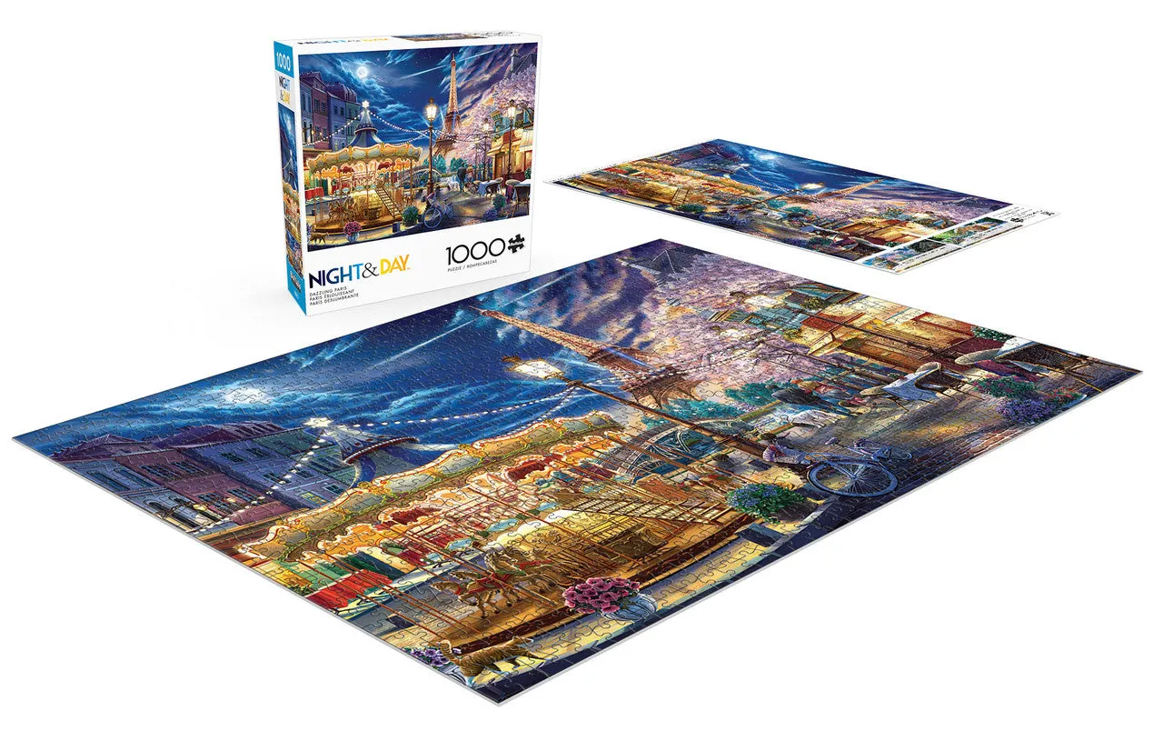 Buffalo Games Night & Day Dazzling Paris puslespil 1000 brikker