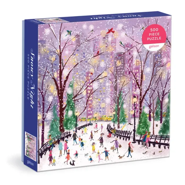 Galison Snowy Night puslespil 500 brikker vinter