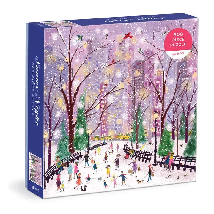 Galison Snowy Night puslespil 500 brikker vinter