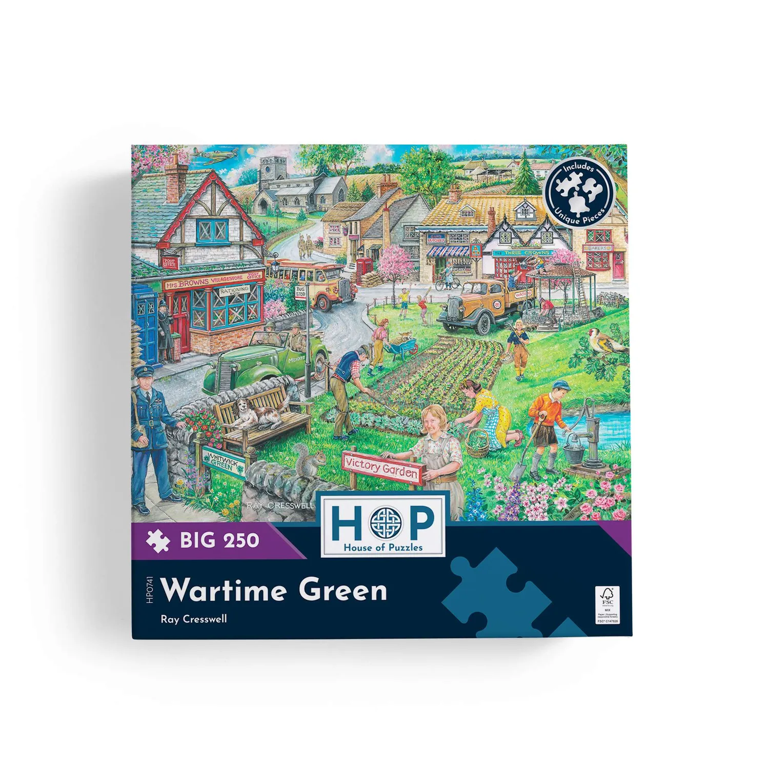 House of Puzzle BIG Wartime Green puslespil 250 store brikker