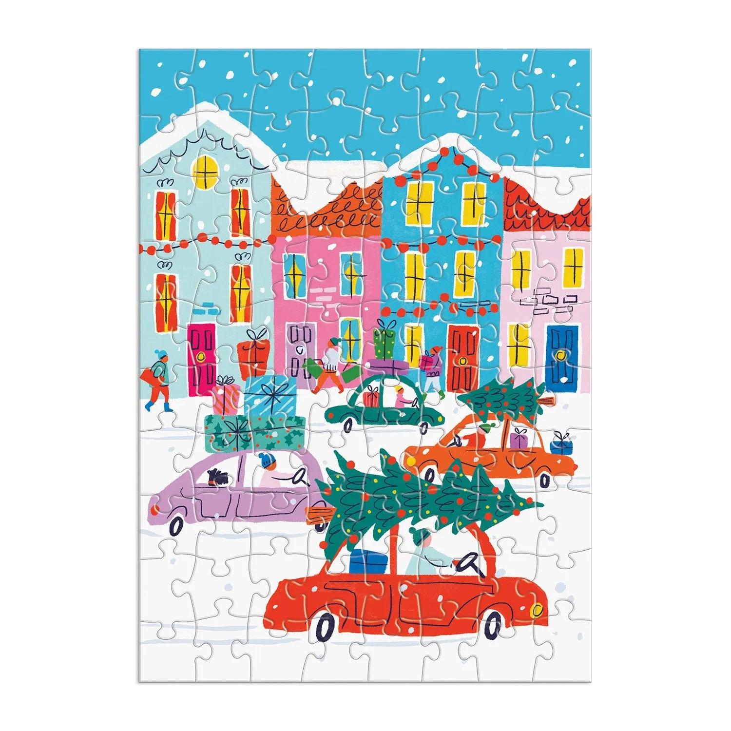 Galison Louise Cunningham Merry Bright julekalender 12x80 brikker