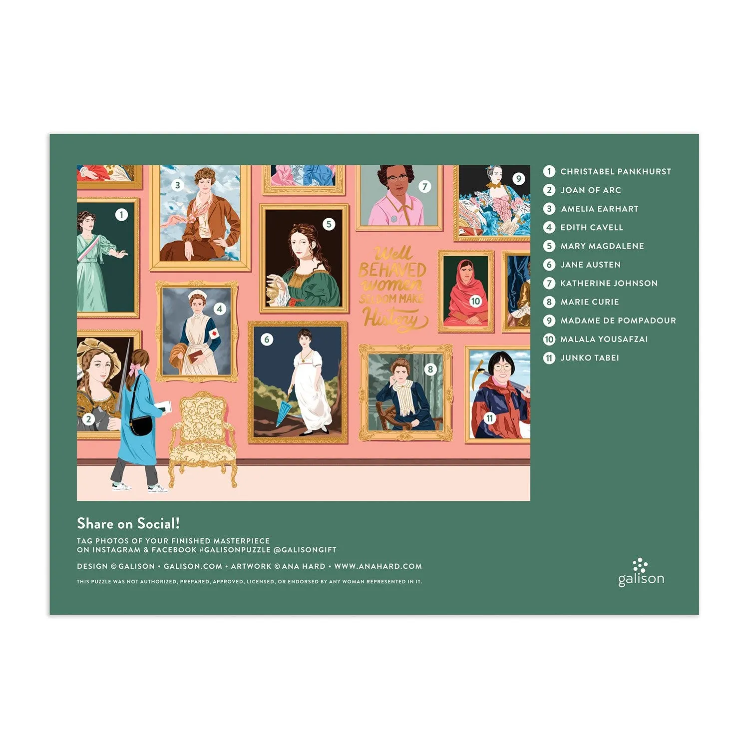 Galison Herstory Museum 1000 puslespil guld folie