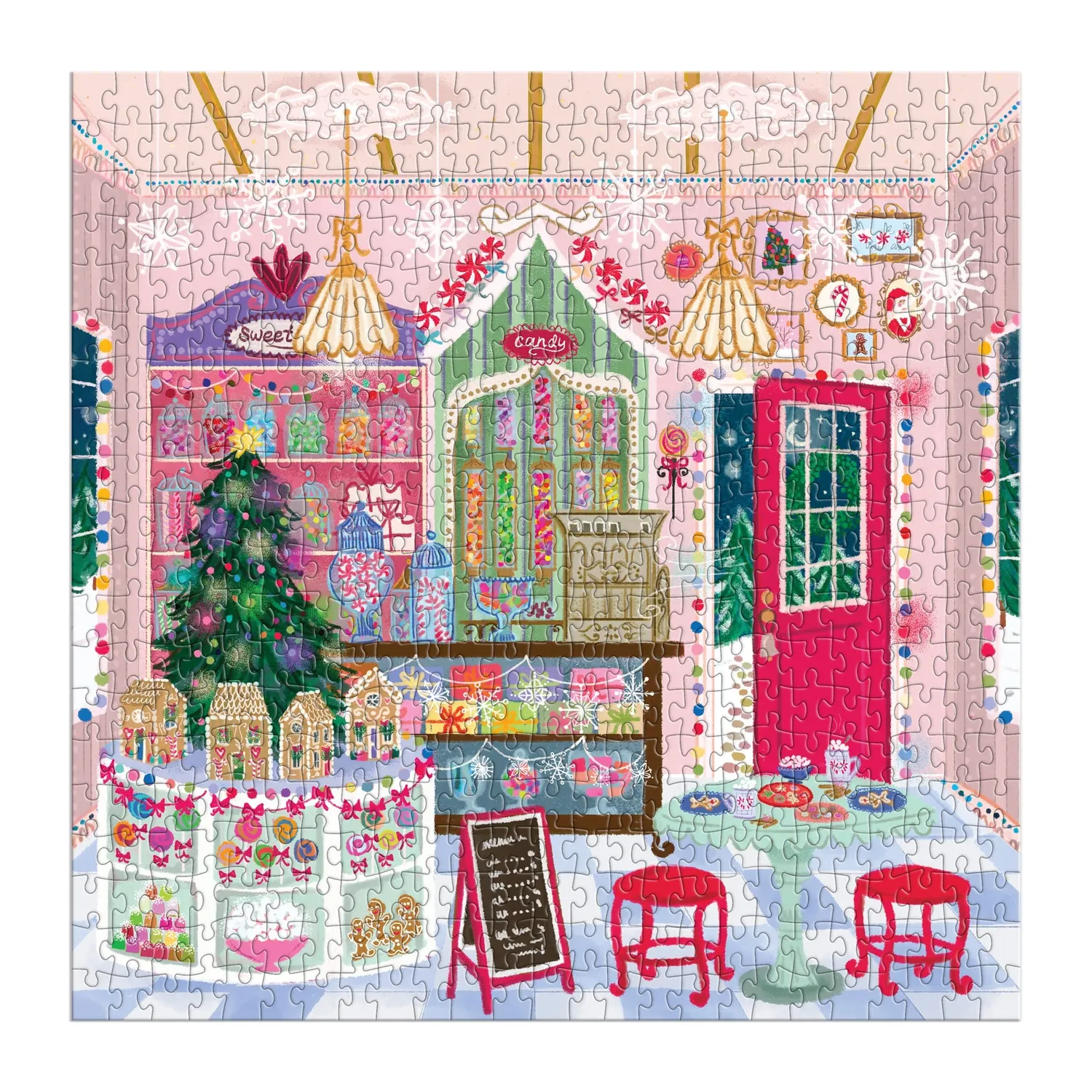 Galison Gingerbread Cottage puslespil 500 brikker husæske