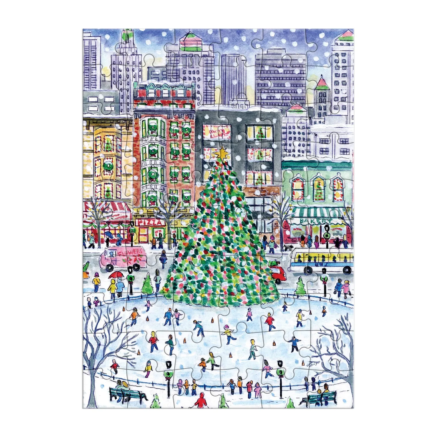 Galison Michael Storrings Christmas in the City kort puslespil 60 brikker