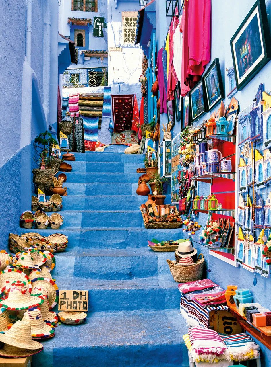 Buffalo Games Blanc Blue City of Morocco puslespil 300 brikker rejsemotiv