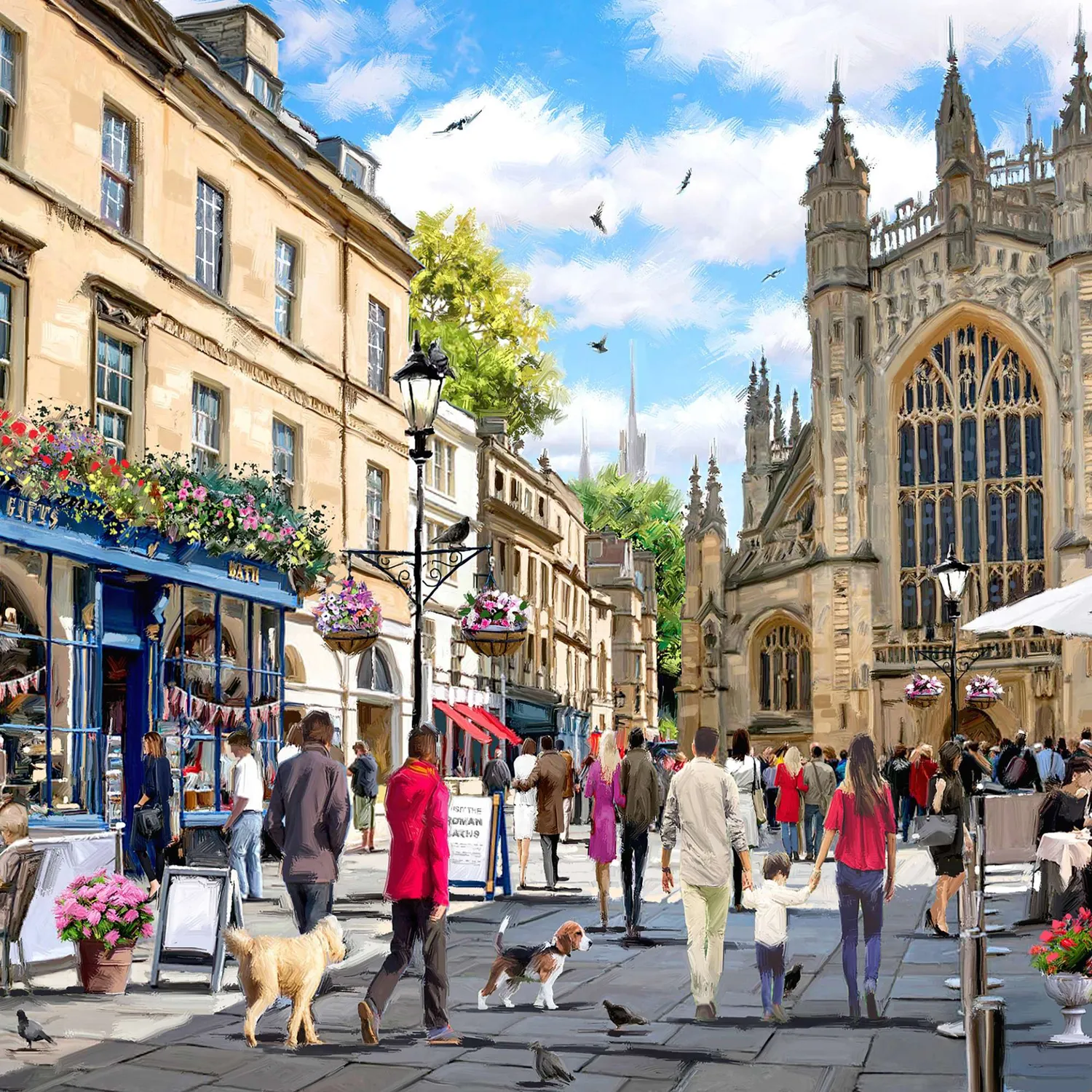 House of Puzzle Beautiful Bath puslespil 1000 brikker bymotiv
