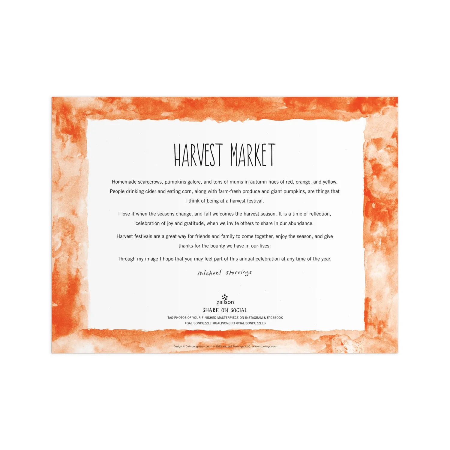 Galison Michael Storrings Harvest Market puslespil 1000 brikker