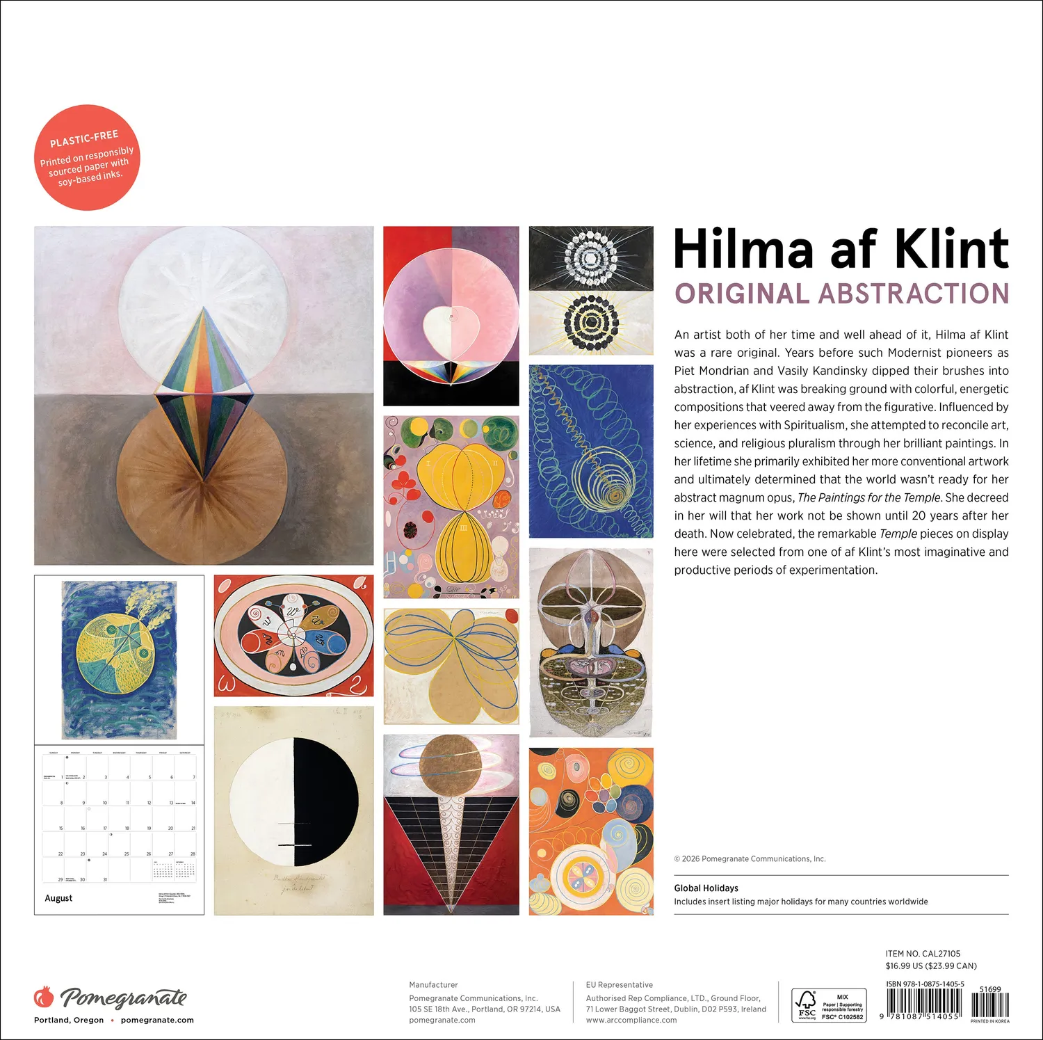 Pomegranate Hilma af Klint 2027 vægkalender abstrakt kunst