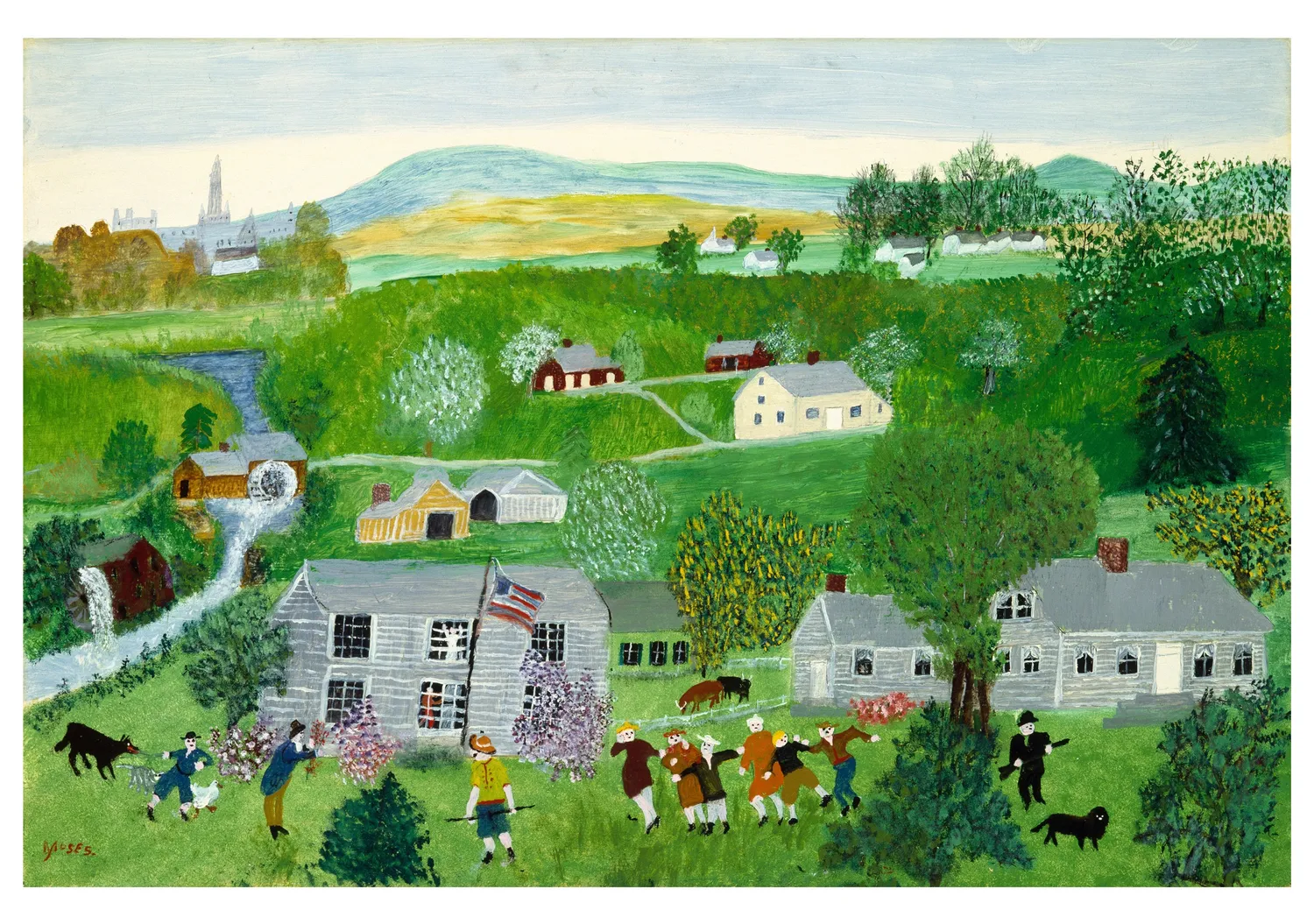 Pomegranate Grandma Moses brevkortsæt landskaber