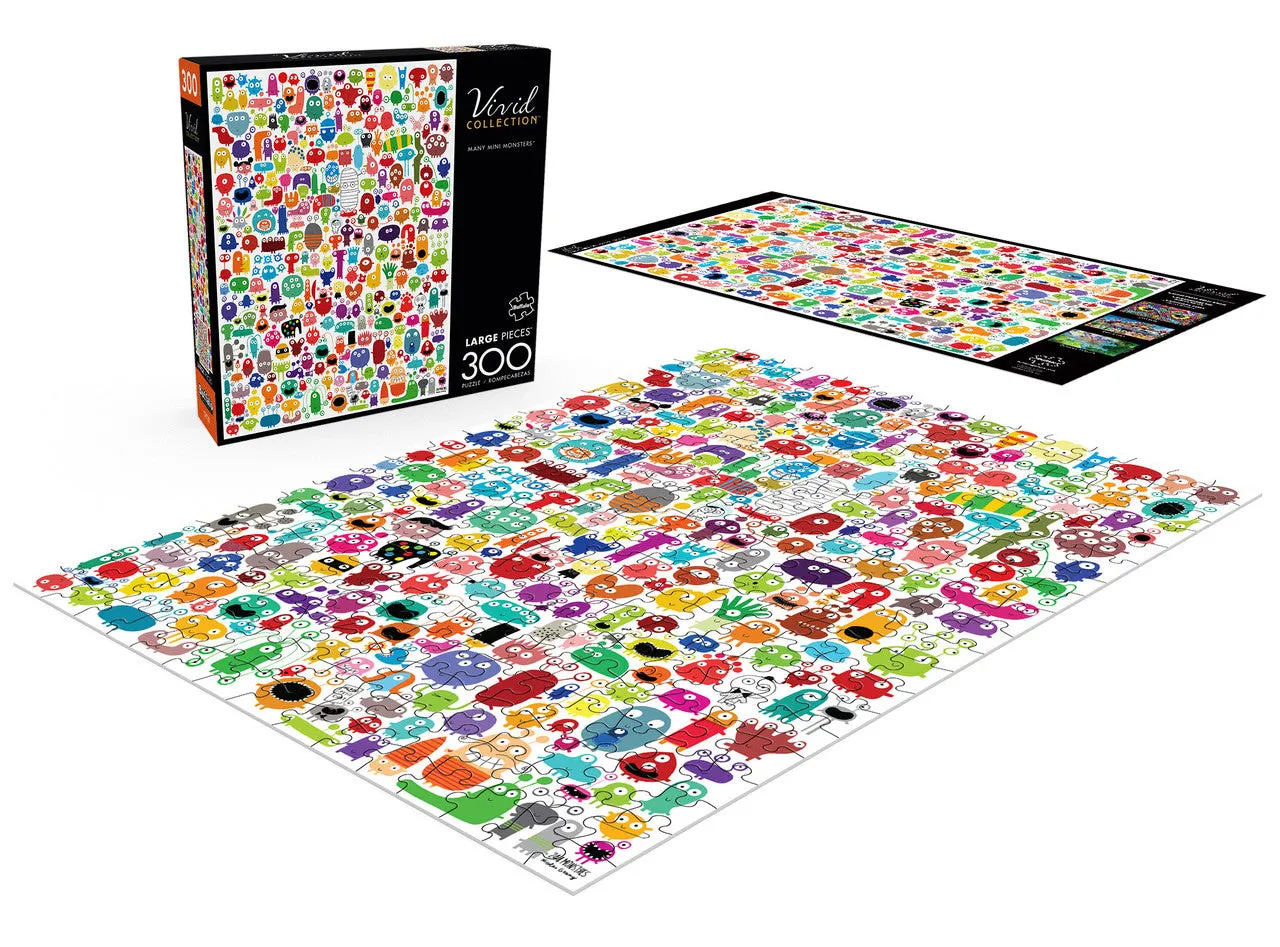 Buffalo Games Vivid Many Mini Monsters puslespil 300 brikker store brikker