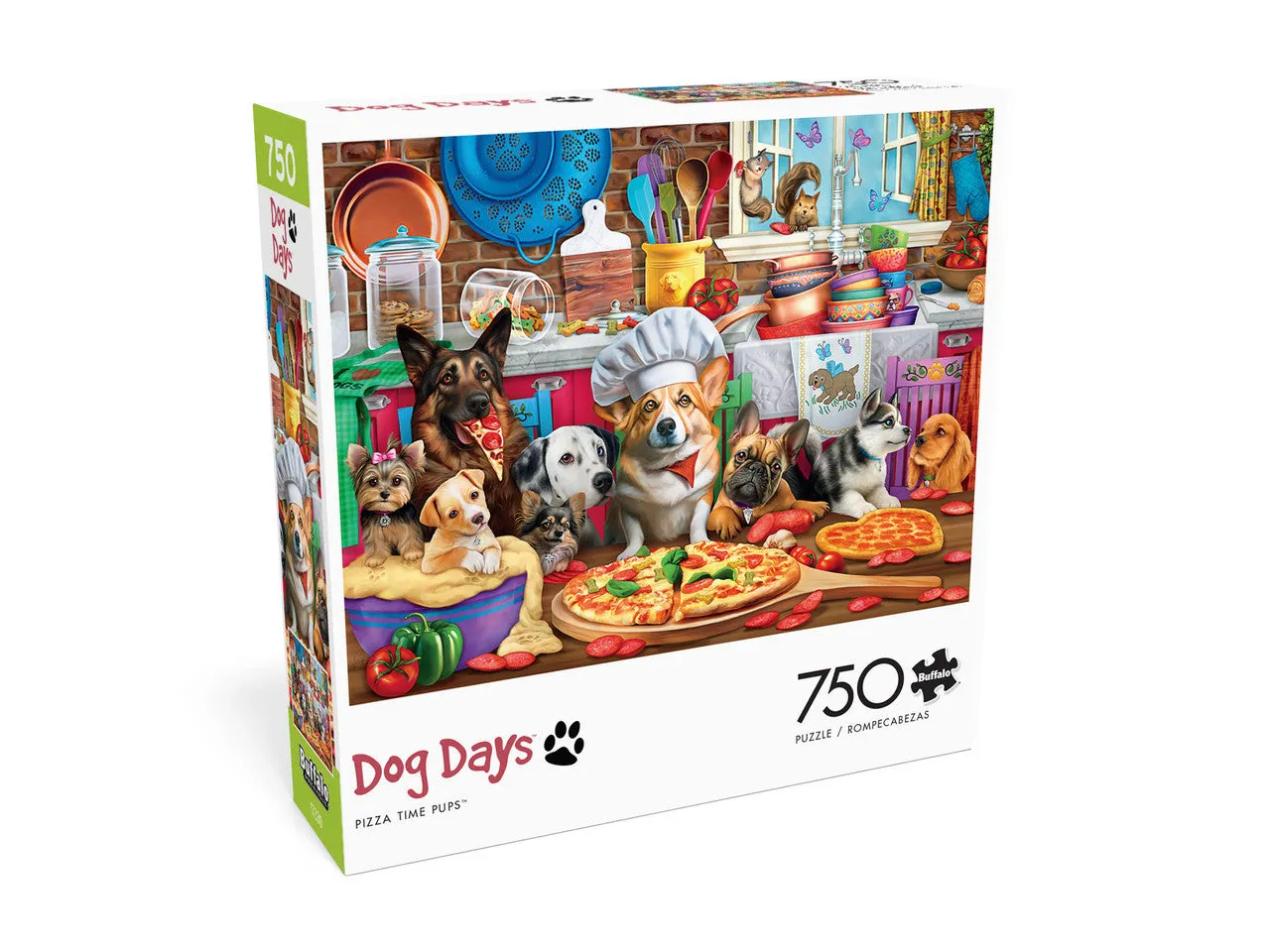 Buffalo Games Dog Days Pizza Time Pups puslespil 750 hunde