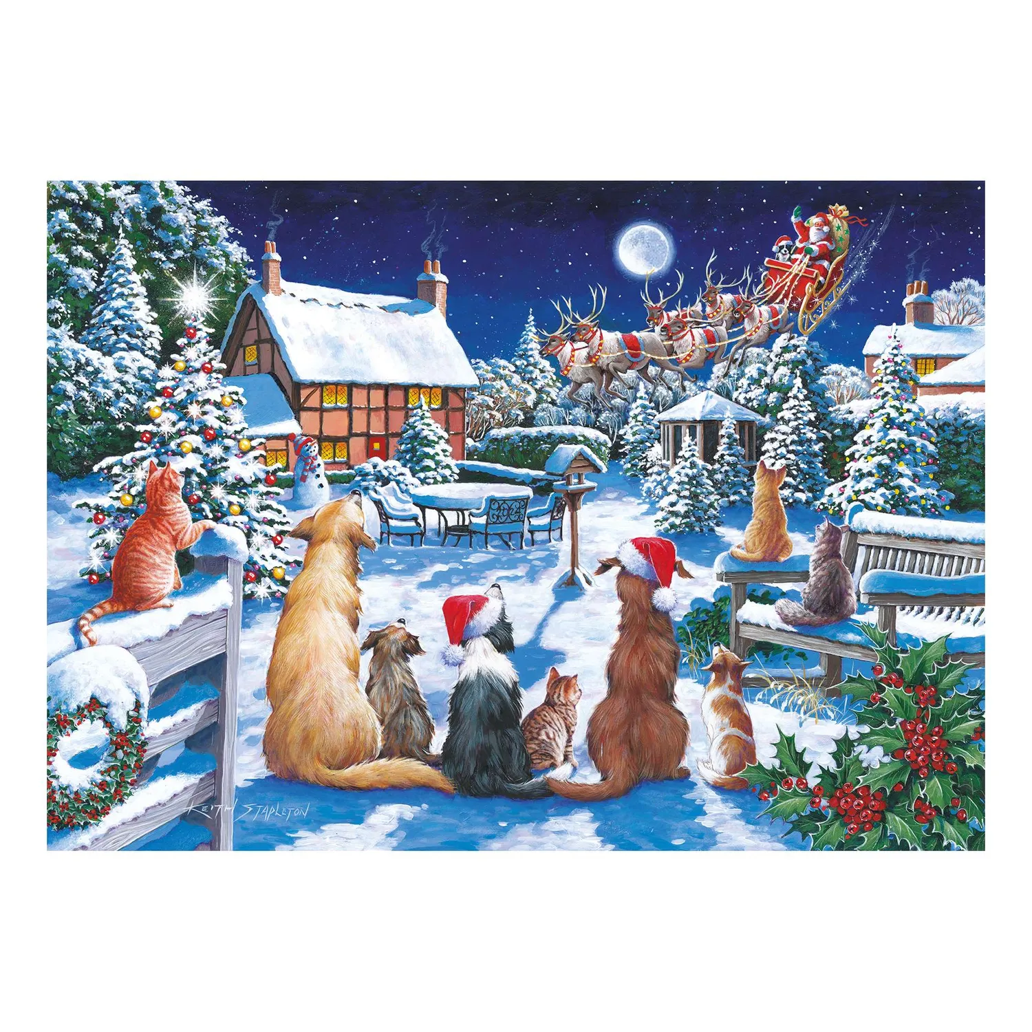 House of Puzzles Santa Paws puslespil 150 brikker tube jul