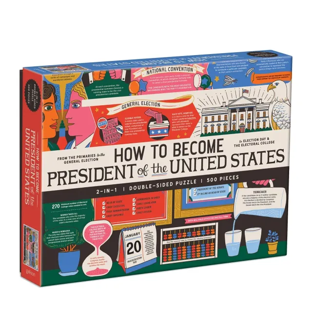 Galison How to Become President puslespil 500 brikker dobbeltsidet
