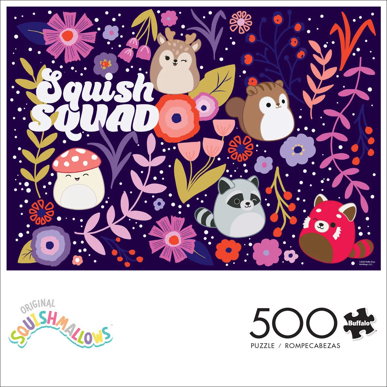 Buffalo Games Squishmallow Squish Squad puslespil 500 brikker blomster