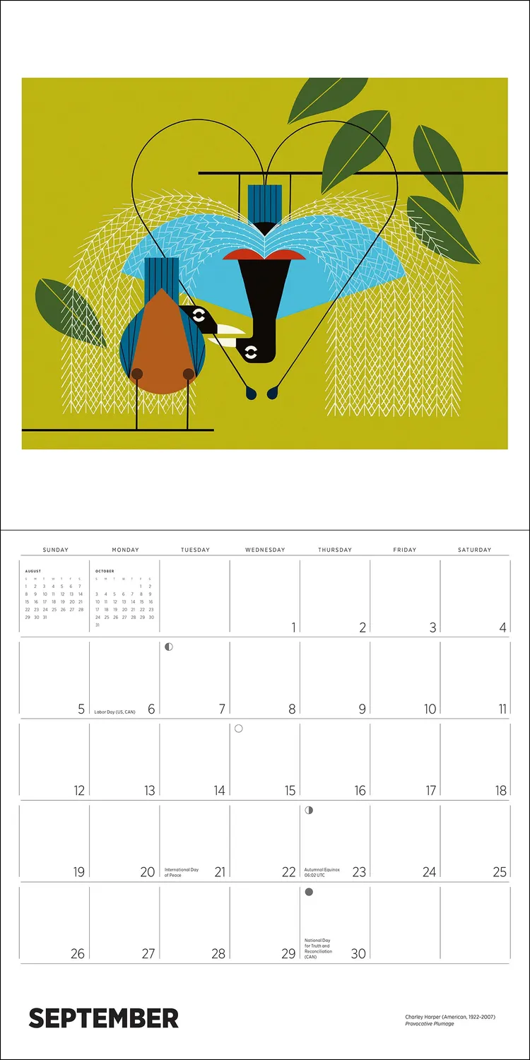 Pomegranate Charley Harper 2027 vægkalender fugle
